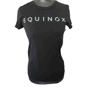 Equinox Women's Black Crew Neck Short Sleeve T-Shirt Size Small